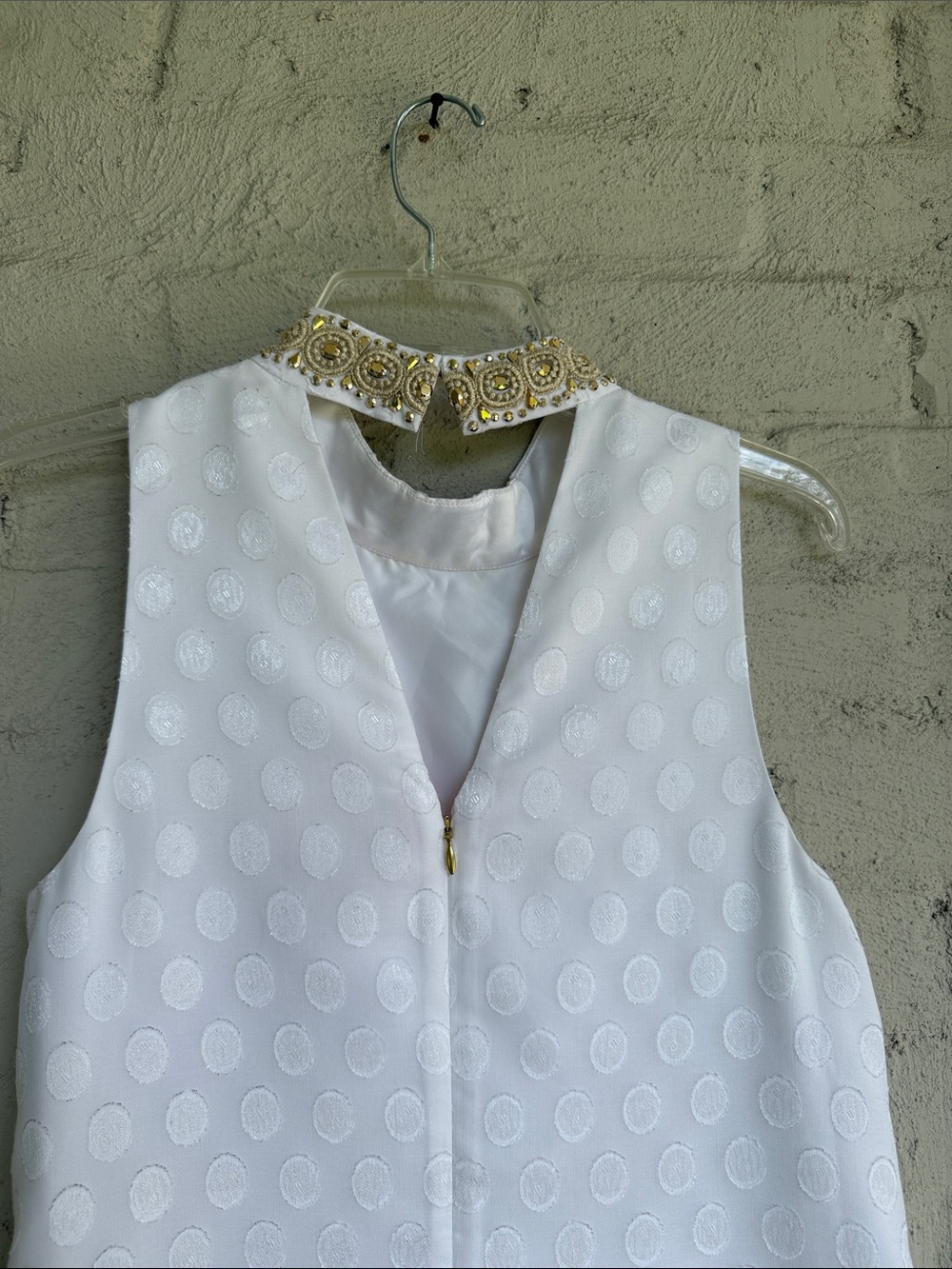 Lilly Pulitzer Brandi Resort White Shift Dress W Gold Embellished Neck Size 6 - Picture 8 of 14